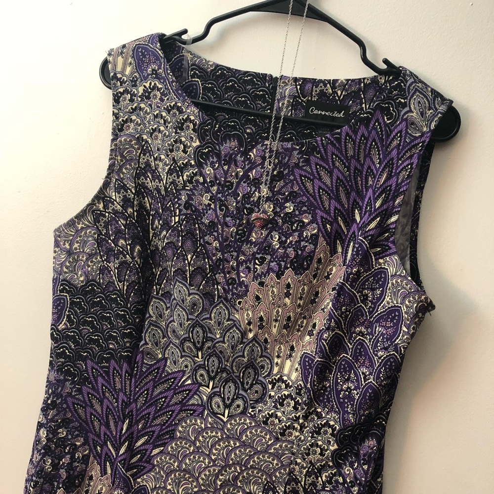 Connected multicolor printed sheath dress